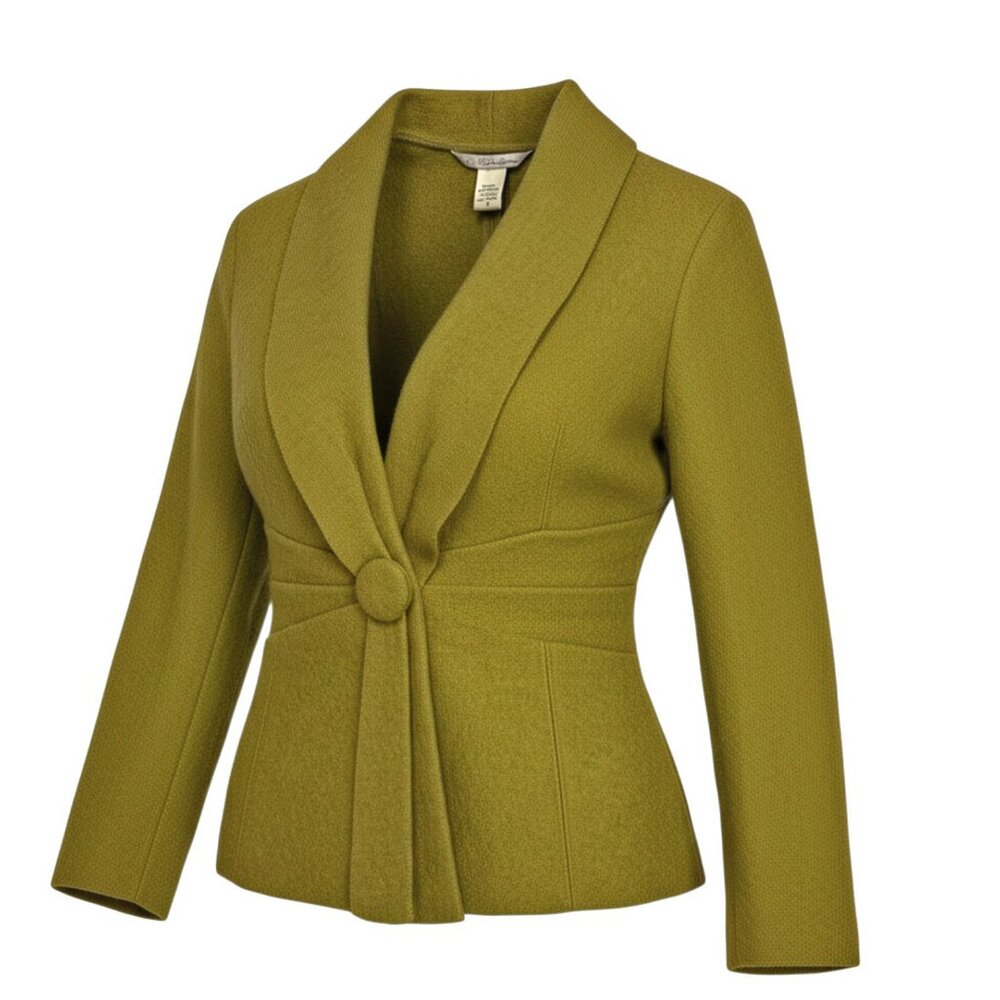 TSD Stella Carakasi Green Wool Shawl Collar Knit Cardigan Womens S